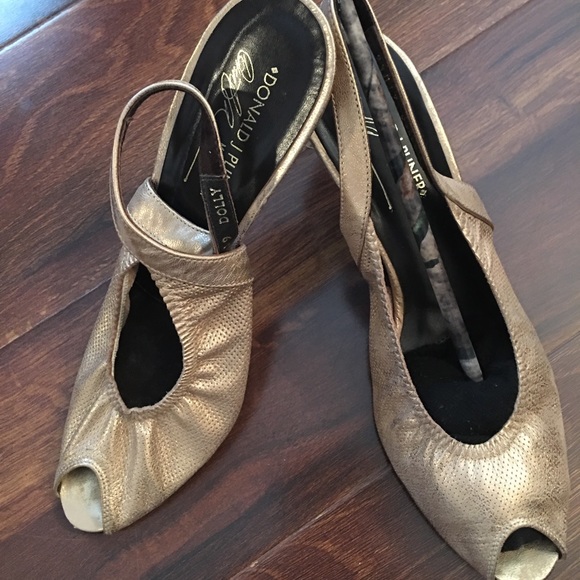 Donald J. Pliner Shoes - Gold gloves leather kitten heels